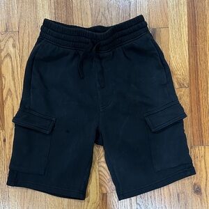 H&M black cotton cargo shorts 14 kids